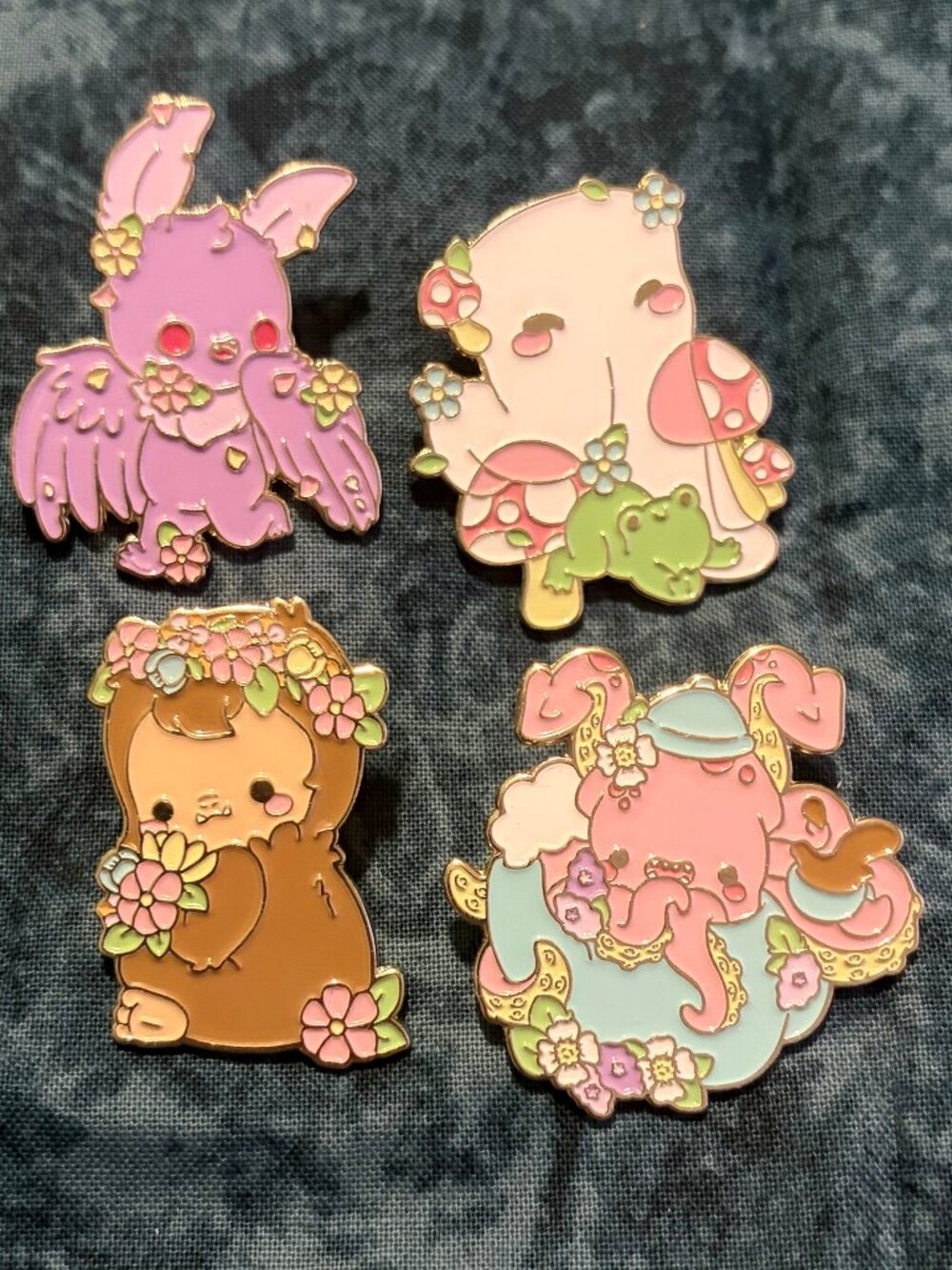 Bright Bat Cottage Cryptids Blind Box Enamel Pins